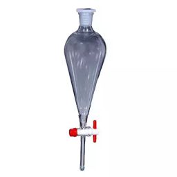 RELIGLAS 500 ml Amber PTFE key Stopcock Interchangeable Stopper Plain Stem Separating Funnels, 04.556.09-5