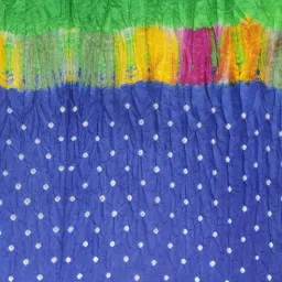 Geroo Jaipur Green & Blue Printed Saree With Unstitched Blouse image 4