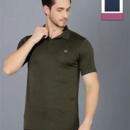 Force NXT Olive & Indigo Regular Fit Sports Polo - Pack Of 2-image-3