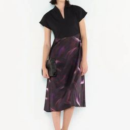 RAREISM Black Polyester Printed Short Sleeves Dress-picture-12