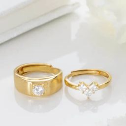 Zavya 925 Silver Golden Eternity Gold-Plated Adjustable Ring for Unisex-image-76