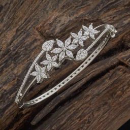 Kushal's Fashion Jewellery Rhodium White Kada for Women-picture-30