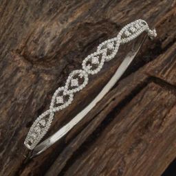Kushal's Fashion Jewellery Rhodium White Kada for Women-picture-33