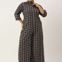 theRebelinme Navy Floral Print Plus Size Jumpsuit-image-47