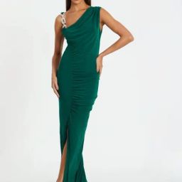 Quiz Green Plain Dress-image-52