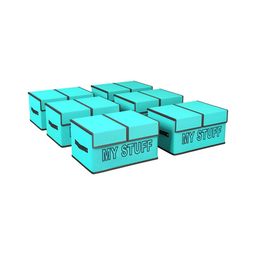 Aura Green 6 Pieces My Stuff-Printed Double Lid Small 2 Compartments Drawer Organisers-15