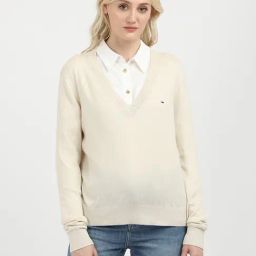 TOMMY HILFIGER Cream Regular Fit Pullover-picture-20