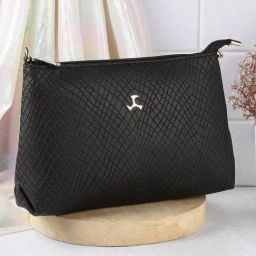 Mochi Black Textured Medium Sling Handbag-95
