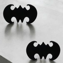 OOMPH Pair of Black Bat Shape Stainless Steel Stud Earring For Men-image-66