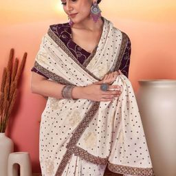 Sangria Bandhani Print Saree With Blouse-picture-15