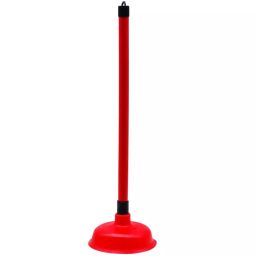 GENERIC Toilet Drain Plunger Platic with Round Rubber Head, Red & Black (Pack of 5 Pcs)-96