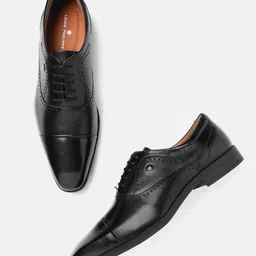 Louis Philippe Men Square-Toe Formal Leather Oxfords-image-7