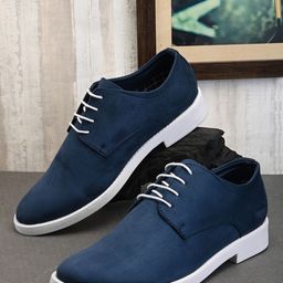Roadster Men Blue Colourblocked PU Derbys-image-46