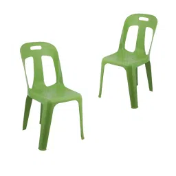 Maharaja Crysta Stylish Heavy Duty Armless Plastic Cafeteria Chair Green (Set of 2)-43