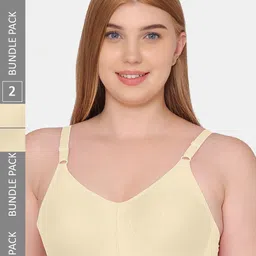 Souminie Pack Of 2 All day Comfort Half Coverage Non Padded Cotton Bra-image-70