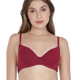 Jockey Maroon Under Wired Padded T-Shirt Bra-1245 (Prints & Colors May Vary)-picture-4