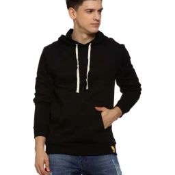 Campus Sutra Black Regular Fit Hooded Sweatshirt-image-85
