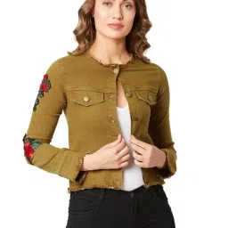 Miss Chase Olive Embroidered Jacket-41