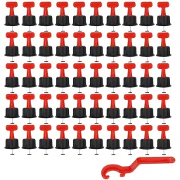 FLAMINGO ENTERPRISE 50 Pcs Tile Leveling System with 100 Pcs Spacer & 1 Special Wrench Kit Plastic Multicolor 100 Accuracy 25 cm Length-picture-5