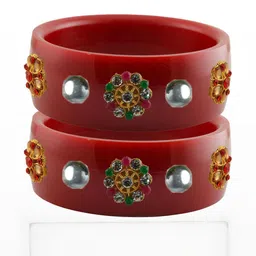 Vidhya Kangan Multi-Coloured Brass Bangles-image-39