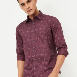 max Men Spread Collar Floral Printed Cotton Casual Shirt-image-24