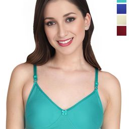 Liigne Women Pack Of 4 Cotton Full Coverage Lightly Padded Bra-picture-40