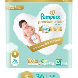 Pampers Premium Care Small Size Softest Ever Baby Diaper Pants - 36 Pieces-image-49