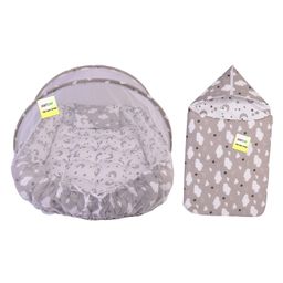 Kwitchy Baby Bedding Set Luxury Cushioned Mattress with Mosquito Net & Sleeping Bag Combo (0-12 Months) Grey-picture-17