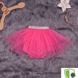 COCOON ORGANICS Soft Net Tutu Skirt And Attached Onesie With Antimicrobial Coating - Fuchsia Pink-image-3