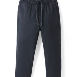 Pine Kids Cotton Elastane Woven Full Length Stretched Trousers Solid Color - Black-picture-5
