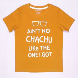 Be Awara Half Sleeves Aint No Chachu Like The One I Got Text Printed Tee - Yellow-image-55