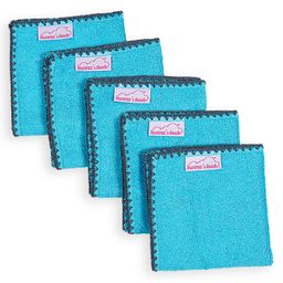 Mumma's Touch Organic Bamboo Baby Wash Cloth - Aqua - Pack of 5-picture-27