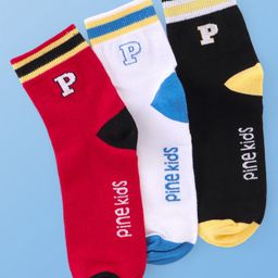 Pine Kids Cotton Knit Ankle Length  Design Socks - Pack of 3 ( Color May Vary )-image-96