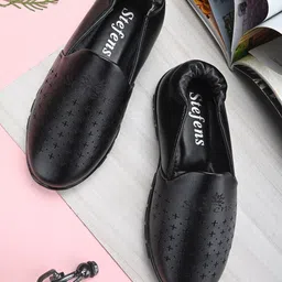 Stefens Synthetic Self Design Mojaris - Black-picture-22