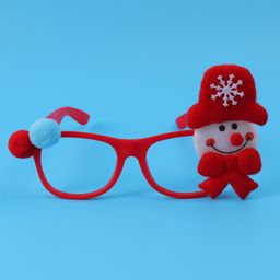 Photo Props Sunglasses with Snowman Applique - Red-17