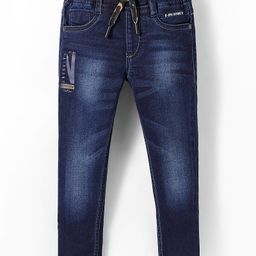 RUFF Woven Full Length Washed Denim Jeans - Navy Blue-image-76