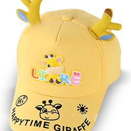 Babymoon Cotton Giraffe Designed Cap - Yellow-picture-47