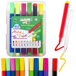 SCHOOLISH Color Changing Marker Pen Set, Water-Based Magic Pen with Non-Toxic Ink, Quick Drying Highlighter Pens for Multipurpose, Stationery Items for Kids and Adults- PACK OF 1- COLOR MAY VARY-image-22