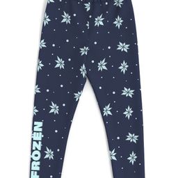 Nautinati Cotton Disney Frozen Featuring Typography Printed Leggings - Navy Blue-image-52