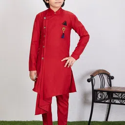 FELIZ THE DESIGNER STUDIO Boys Regular Pure Cotton Kurta with Churidar-22