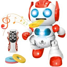 NEGOCIO Intelligent Programmable Flying Disc RC Robot Lights Music Remote Control Plastic Robot for Kids- PACK OF 1- COLOR MAY VARY image 2