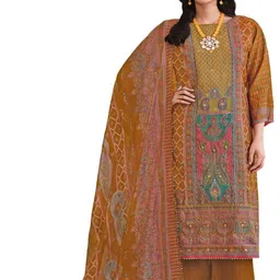 DRAVINAM Trends Embroidered Pure Cotton Unstitched Dress Material-picture-10