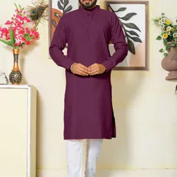 Archittam Men Burgundy Kurta Sets-picture-36
