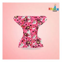 chinmay kids Chinmay Cute Prints Freesize, Reusable Washable Adjustable Snap Buttons Cloth Diaper with Wet Free Insert Pads Pack of 2 (Color & print May Vary) image 5