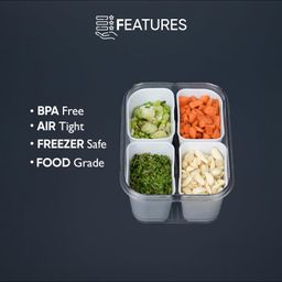 texro TEX-RO Fridge Storage Boxes Freezer Storage Containers Container for fridge Storage Set Storage in fridge Vegetable Storage Refrigerator Food Box set of 1 - Transparent image 5