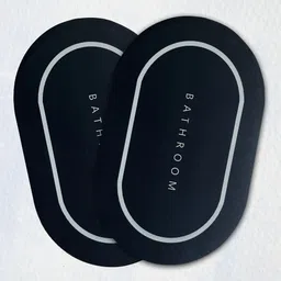 Sittella Black Pack Of 2 Anti-Skid Silicone Bath Mats-picture-30