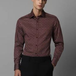 Louis Philippe Maroon Cotton Regular Fit Printed Shirt-picture-43