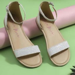 Aria Nica Kids Spark White & Beige Ankle Strap Sandals-image-32
