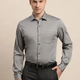 Turtle Grey Cotton Slim Fit Shirt-picture-39