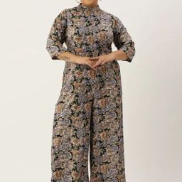 theRebelinme Navy Floral Print Plus Size Jumpsuit-image-9
